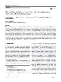 Chemical Characterization of Wood Treated with a Formulation Based on Propolis, Caffeine and Organosilanes
