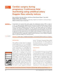 Continuous Fetal Monitoring Using Umbilical Artery Doppler Flow Velocity Indices