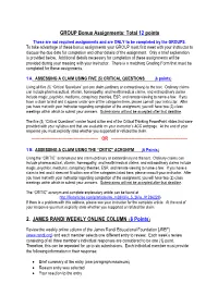 GROUP Bonus Assignments: Total 12 Points 2. JAMES RANDI WEEKLY