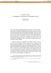 Lasso's Fleas: a Hungarian Connection for a European Topos*