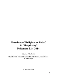 Prisoners List 2014