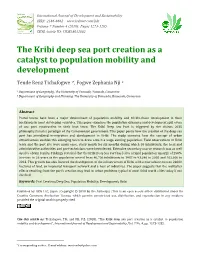 The Kribi Deep Sea Port Creation As a Catalyst to Population Mobility and Development