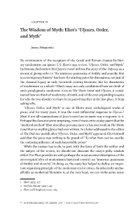 The Wisdom of Myth: Eliot's “Ulysses, Order, and Myth”