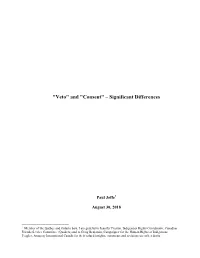 "Veto" and "Consent" – Significant Differences