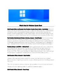 What's Next for Windows Quote Sheet