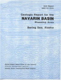 Geologic Report for the Navarin Basin Planning Area, Bering Sea, A1 Aska