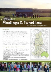 Our Location Why Hold Your Next Function in the Gwydir?