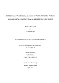Research of Photodegradation of Phenanthrene, Pyrene And
