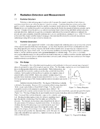 7 Radiation Detection and Measurement