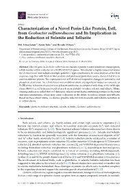 Characterization of a Novel Porin-Like Protein, Exti, from Geobacter Sulfurreducens and Its Implication in the Reduction of Selenite and Tellurite