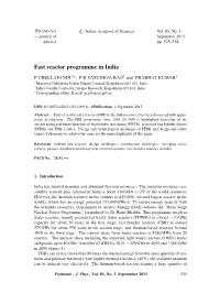 Fast Reactor Programme in India