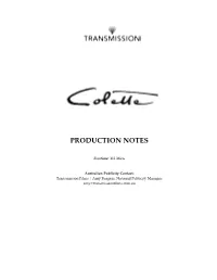 Production Notes