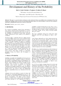 Development and History of the Probability