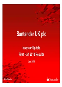 Investor Update First Half 2013 Results