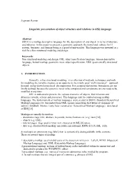 Linguistic Presentation of Object Structure and Relations in OSL Language