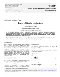 Proof of Beal's Conjecture