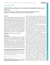 Rapid Affinity Purification of Intracellular Organelles Using a Twin Strep Tag Jian Xiong1,2,*, Jingquan He1,*, Wendy P
