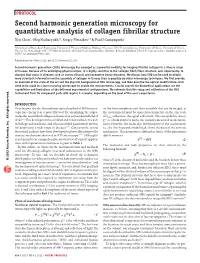 Second Harmonic Generation Microscopy for Quantitative Analysis