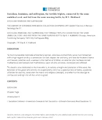 Socialism, Feminism, and Suffragism, the Terrible Triplets, Connected by the Same Umbilical Cord, and Fed from the Same Nursing Bottle, by B.V