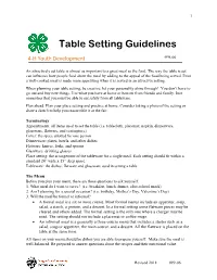 Table Setting Guidelines