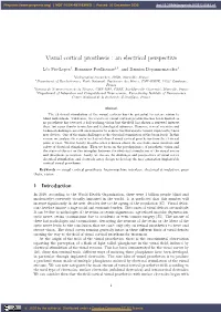 Visual Cortical Prosthesis : an Electrical Perspective