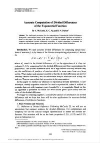 Accurate Computation of Divided Differences of the Exponential Function