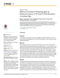 Effects of Constant Flickering Light on Refractive Status, 5-HT and 5-HT2A Receptor in Guinea Pigs