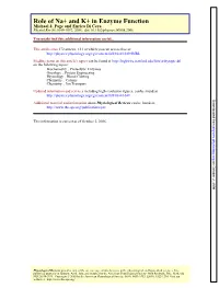 In Enzyme Function + and K + Role of Na