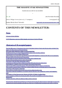 Newsletter 138 of Working Group on Massive Star