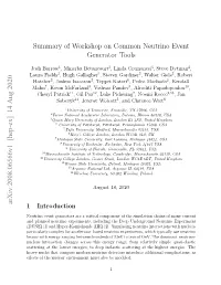 Summary of Workshop on Common Neutrino Event Generator Tools