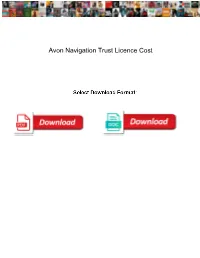 Avon Navigation Trust Licence Cost