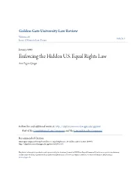 Enforcing the Hidden U.S. Equal Rights Law Ann Fagan Ginger