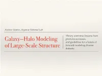 Galaxy—Halo Modeling of Large-Scale Structure