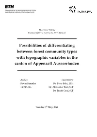 Possibilities of Differentiating Between Forest Community Types with Topographic Variables in the Canton of Appenzell Ausserrhoden