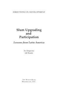 Slum Upgrading and Participation