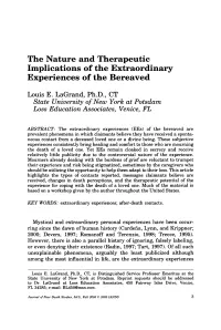 The Nature and Therapeutic Implications of the Extraordinary Experiences of the Bereaved