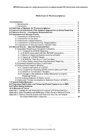Workstream 6: Pharmacovigilance 1.0 Introduction