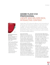 Adobe® Flash® Cs3 Professional Create and Deliver Rich, Interactive Content