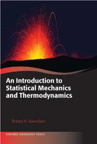 An Introduction to Statistical Mechanics and Thermodynamics This Page Intentionally Left Blank an Introduction to Statistical Mechanics and Thermodynamics