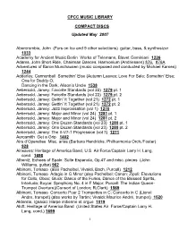 Cds by Composer/Performer