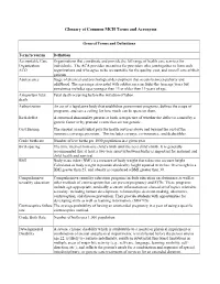 Glossary of Common MCH Terms and Acronyms