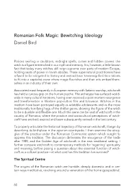 Romanian Folk Magic: Bewitching Ideology Daniel Bird