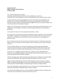 Stephen Farry MP Speech to Alliance Party Conference 7Th March, 2020