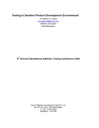 Testing in Iterative Product Development Environment Shivageeta S