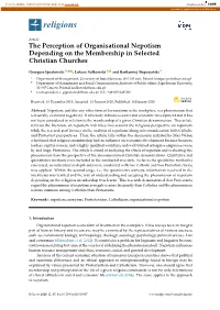 The Perception of Organisational Nepotism Depending on the Membership in Selected Christian Churches