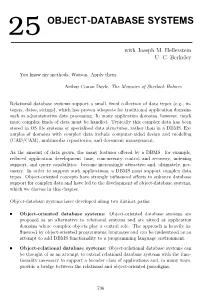 25 Object-Database Systems