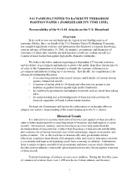 9/11 Families United to Bankrupt Terrorism Position Paper 1 (Foreseeability Time Line)