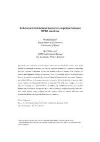 Cultural and Institutional Barriers in Migration Between OECD Countries