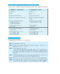 Equivalent Conditions for Singular and Nonsingular Matrices Let a Be an N × N Matrix