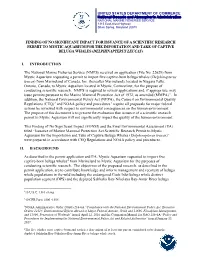 Finding of No Significant Impact for Issuance of A